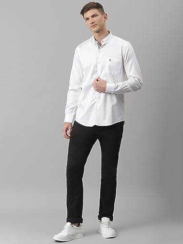 Image of Thomas Scott Men's | Solid | Full Sleeve | Regular Fit | Cotton Blend | Button Down | Single Pocket | Casual Shirt