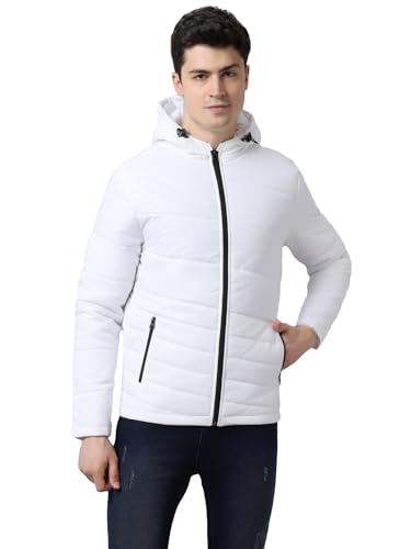 Image of Urbano Fashion Men's Full Sleeve Zippered Hooded Neck Puffer Jacket