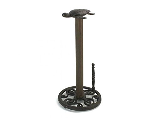 Hampton Nautical Paper Towel Holder 13"-Sea Turtle Beach Cast Iron Decor #TOP1