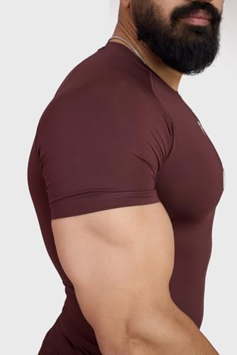 Image of FUAARK Men's Half Sleeve Compression T-Shirt - Athletic Base Layer for Fitness