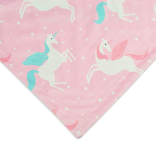 Boritar Unicorn Baby Blanket For Girls Soft Minky With Double Layer Dotted Backing Ultra Soft And Cute Kids Blanket For Toddler Bed, 30 X 40 Inch Pink #TOP2