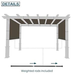 COARBOR 9'x16' Outdoor Pergola Replacement Shade Cover Canopy Privacy Patio Shade Screen with Grommets Weight Rods for Patio Deck Backyard Gazebo Pergola Brown COARBOR 9×16 Outdoor Pergola Replacement Shade Cover Canopy Privacy Patio Shade Screen with Grommets Weight Rods for Patio Deck Backyard Gazebo Pergola Brown