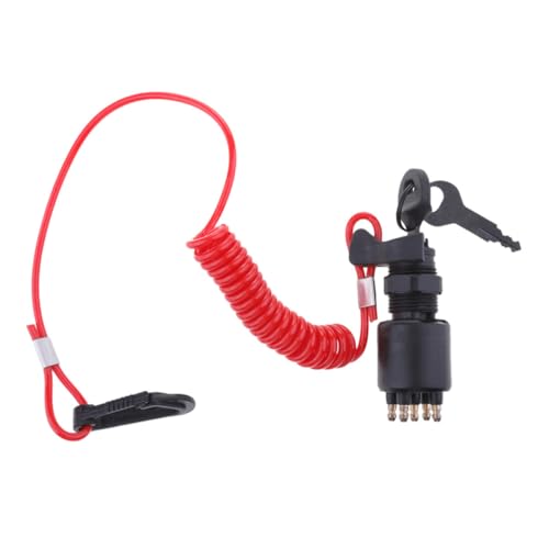 Kit d'allumage bateau complet avec clé de contact et cordon coupe-circuit ABS