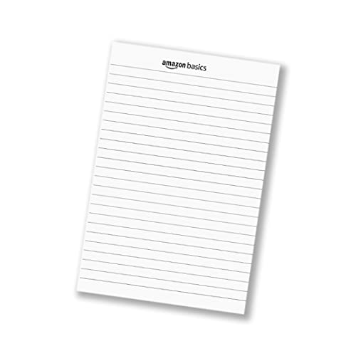 Image of Amazon Basics Narrow Ruled 5 x 8 inch Writing Pad, 72 Count (6 Packs of 12), White