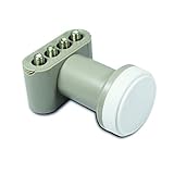 Factor de ruido: 0,05db Metronic 440926 - convertidor LNB universal, 4 salidas toma f, para 4 receptores satélite independientes, color gris.