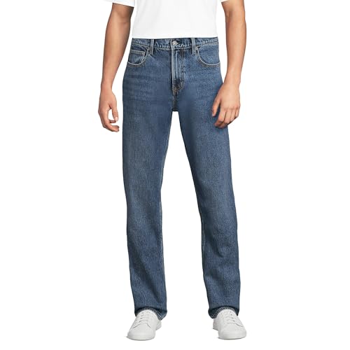 Lands' End Men's Stretch Classic Fit Jean 36 28 Medium Glacier Wash
