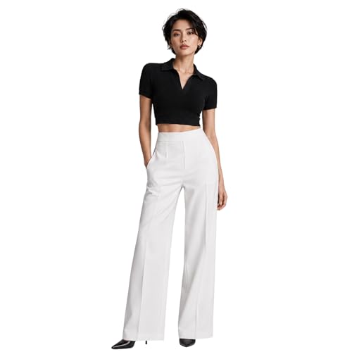 FBAR Women’s Ribbed Polo Top for Women | Knit Slim Fit T Shirt | ...