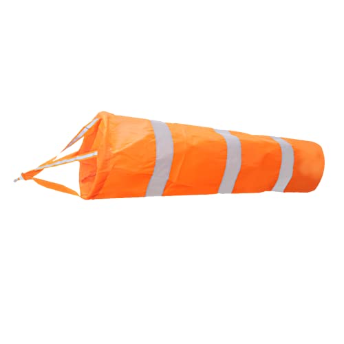 J&C Wind Socks Outdoor Hanging Heavy Duty Orange Windsock Reflective Windsocks Durable Wind Socks Patio Wind Indicator Decor for Backyard Fishing Boat Driveway Waterproof Small 16 Inches