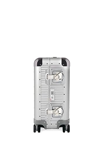 MILANO Bank S 21" Made in Italy Aluminum Sport Carry-On Luggage - Hardside Framed Cabin Suitcase with 4 Spinner Wheels - International Carry-on Travel - Moonlight Silver4