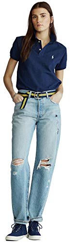 Image of Polo Ralph Lauren Women's Classic Fit Mesh Polo Shirt, Navy, Medium