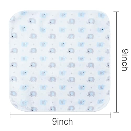 Image of softan Baby Washcloths, 24Pack Baby Wash Cloths Extra Soft & Ultra Absorbent, Baby Towels and Washcloths Face Towels for Unisex Boys Girls Body, Washclothes Gentle on Sensitive Skin, 9x9 Blu Elephant