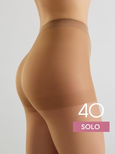 Image of Conte Solo 40 Denier Sheer Pantyhose for Women, Tights with Reinforced Toe | Sheer Stockings for Women, Semi-Matte Finish, Reinforced Panty, Lycra Fiber, Large Gusset XXL-3XL, Medias Para Mujer