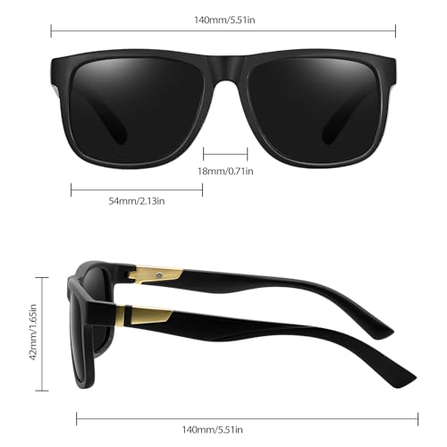 Image of Joopin Polarized Sunglasses Men Women UV400 Protection, Big Chunky Square Sun Glasses, Designer Shades Retro Sunnies Driving