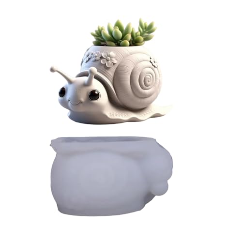 Molde de silicona con forma de caracol para hacer contenedores de joyas de concreto y resina, diseño de maceta decorativa, molde creativo de taza