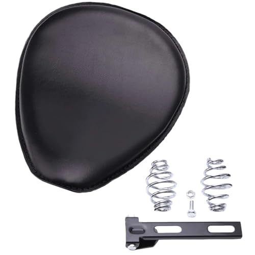 Selle de moto en cuir noir contre la fatigue en Bobber personnalisé