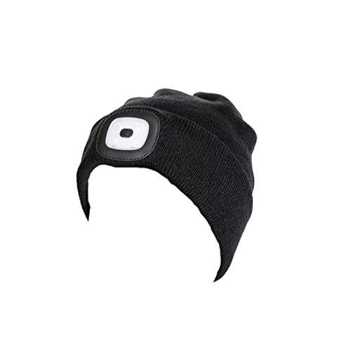 Bonnet avec lampe frontale amovible WM1582 Noir en taille unique pour le sport