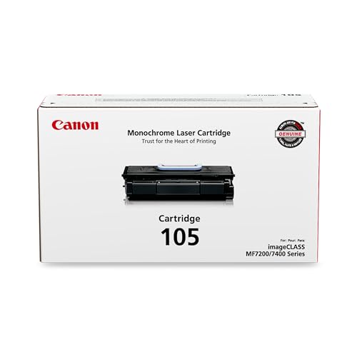 Canon Genuine Toner, Cartridge 105 Black (0265B001), 1 Pack, for Canon imageCLASS MF7280, MF7460, MF7470, MF7480 Laser Printer
