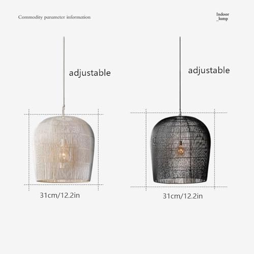 Lustre noir rustique pour éclairage de table de ferme - 8