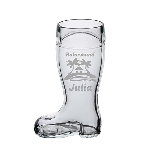 LUXENTU Bierstiefel mit Gravur, Bierglas mit 0,5 Liter...