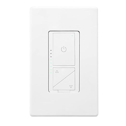 Maxxima Interruptor de pared digital de 3 vías/un solo polo, con luces indicadoras de brillo, 600 vatios, compatible con LED, cubierta decorativa de