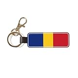 WXZYFP Llavero de coche con la bandera de Rumania con personalidad creativa, llavero simple para hombres y mujeres, cordón para parejas.