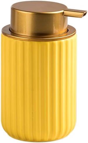 YYW Dispensador de jabón espumoso de cerámica, dispensador clásico de loción de jabón a rayas, dispensador de jabón ligero de lujo, fácil de