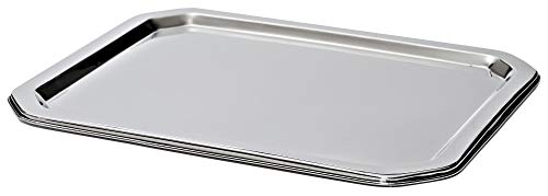 Bezrat Stainless Steel Food Serving Tray – Rectangular Decorative Mirrored Serveware Platter
