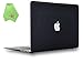 UESWILL Smooth Touch Matte Hard Shell Case Cover Compatible with MacBook Air 11 inch (Model: A1370 / A1465) + Microfibre Cleaning Cloth, Black