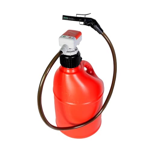TERA PUMP TRFA01-XL 2nd Gen. Battery Powered Overfill Protection Fuel Transfer Pump w/Universal Gas Can & Utility Jug Adapter, 4.27ft Vinyl Hose, 2.5 GPM for Gas Diesel E15 E85 Fuels