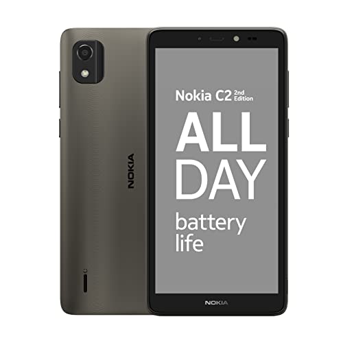 Nokia Smartphone C2 2nd Edition da 5,7 pollici con durata della batteria per tutto il giorno, fotocamere da 5MP e 2MP, Android 11 (Go edition), rinnovato