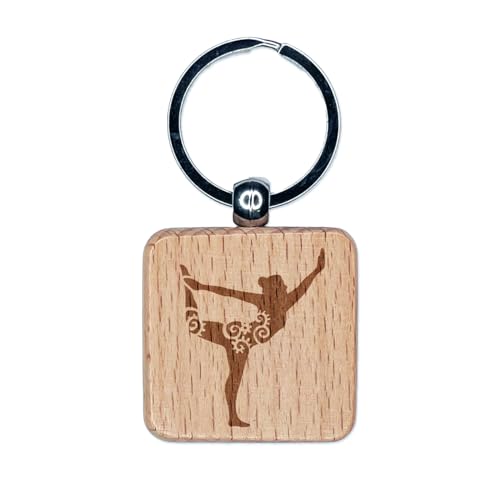 Sniggle Sloth Yoga Pose Natarajasana Wood Keychain