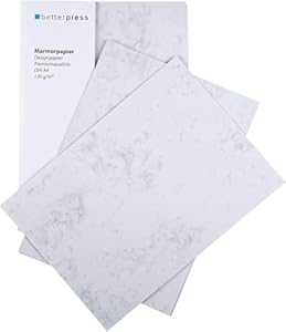 Betterpress Marmorpapier grau 120g Briefpapier A4