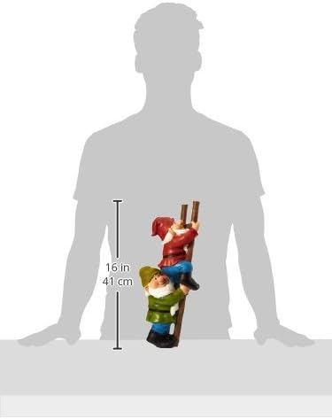 Miniatura 4 de Design Toscano Up The Ladder - Estatua divertida de gnomos escaladores para jardín, 11 pulgadas, poliresina, a todo color