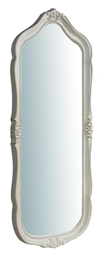 Biscottini - Specchiera Da Parete In Legno Finitura Bianco Anticato L33xP3xH79 cm - Specchiera Da Parete Ingresso - Specchio Con Cornice - Specchio Vintage