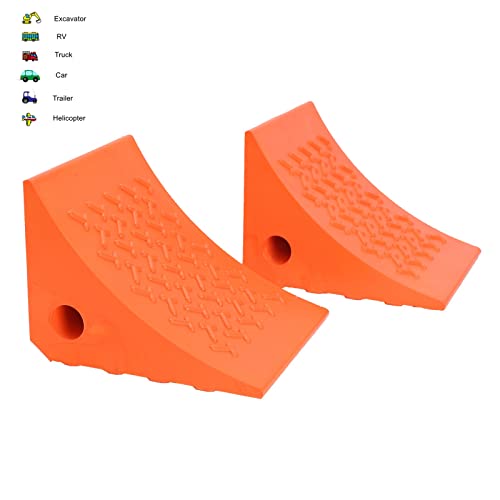 Tiousmoky Wheel Chocks, Rubber Wheel Chock With Curved, Durable, Non-Slip, Solid Trailer Wheel Chocks For Boat Trailers, Rv, Truck, Camper, 40000Lbs (Orange) #TOP5