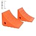 Tiousmoky Wheel Chocks, Rubber Wheel Chock with Curved, Durable, Non-Slip, Solid Trailer Wheel Chocks for Boat Trailers, RV, Truck, Camper, 30000lbs (Orange)