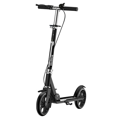 RESTSUKO R2 Kick Scooter for Teens & Adults - Foldable Commuter Scooter with Hand Brake & Adjustable Height, Perfect for School, Campus, Park Rides
