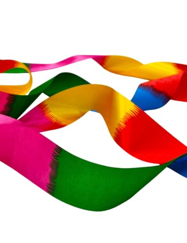 Image of BookMyCostume Gymnastic & Rhythmic Dance Ribbon Wand Collection - 2-Meter Ribbon Sticks - Ideal for School Sports Day & Gymnastic Training - Fancy Dress Costume Accessories for Kids, Teens & Adults