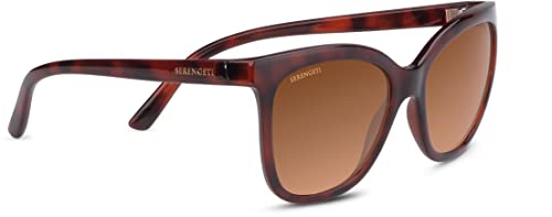 Serengeti Agata Red Tortoise Sunglasses, Polarized Gradient Cat 2-3 Medium