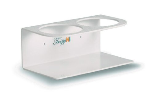 TrippNT 50017 White Acrylonitrile Butadiene Styrene Double Bottle Holder, Stores 2 Bottles of 500mL, 4.25" Diameter x 7.5" Width x 3.25" Height