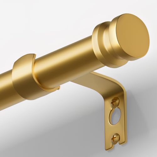 TKZTKZ Sturdy Durable Curtain Rod:Gold Curtain Rods for Windows 36-72