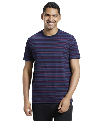 Image of Jockey 2717 Men's Super Combed Cotton Rich Striped Round Neck Half Sleeve Regular Fit T-Shirt