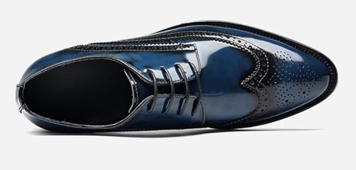 Santimon Men's Genuine Leather Wingtip Oxford Dress Shoes | Handcrafted Classic Brogue Derby for Formal, Wedding, Tuxedo & Business Casual Occasions2