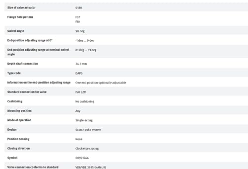 FESTO DAPS-0180-090-RS1-F0710 533447 Quarter Turn Actuator New