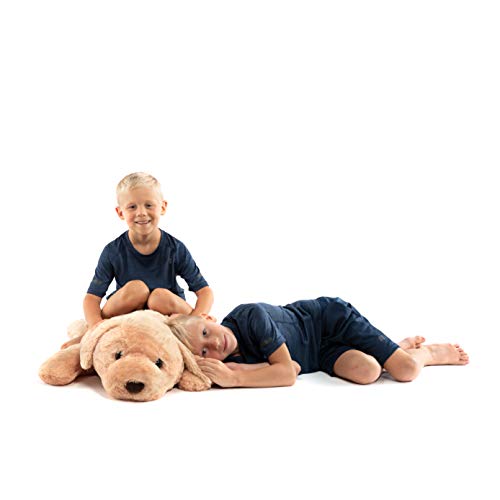 Extra Large Stuffed Dog Hugging Toy-Giant Sleeping Plush Body Pillow For Kids, Adults-Ideal For Bedroom Bed, Valentine’s Day Gift- 35 By 15 Inches Big, Brown, Fluffy And Soft-For Boys, Girls #TOP5