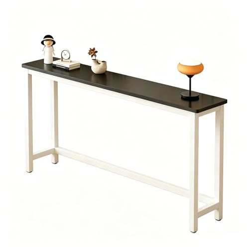 yurstcggh Consola Recibidor Estrecha Mesa Consola Entrada,Mesa de Exposición Larga para Sofá,para Recibidores Pequeños, Pasillos Estrechos 100×20×100cm Negro - Blanco