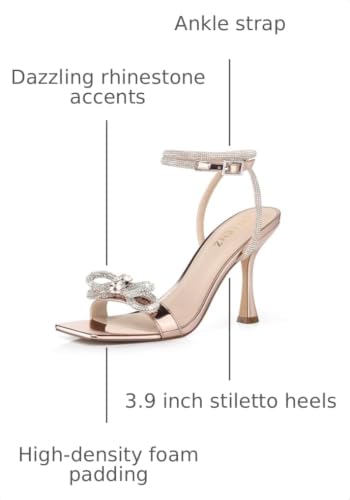 Image of CELLENZ Women Bow Heels Sandal: Comfortable Sparkly Kitten Heeled