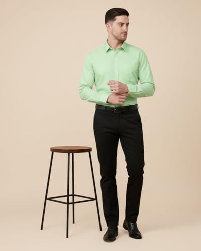 Image of SaintX Men's Formal Shirt with Pocket | Oxford Weave Cotton Rich Premium Fabric | Smart Fit | Full Sleeve | Everyday Summer Essential | Available in Plus Sizes