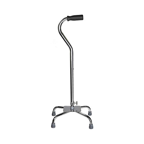 McKesson Quad Cane, Padded Handle, Steel, Chrome, Adjustable Height 29 in to 37.5 in Height, 1 Count