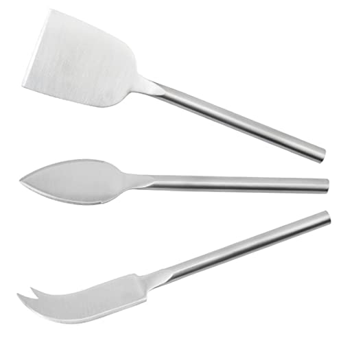 COLLBATH 3-piece Stainless Steel Cheese Knife Set Spreader Fork Spatula for Cheese Butter Charcuterie Boards